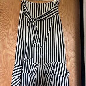 Black and White Striped Skirt